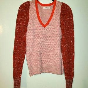 Anthropologie knit ruffle shoulder sweater